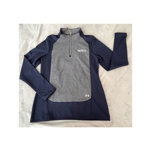 Under Armour Cold Gear Fleece Jacket US Navy Women's Quarter Zip Sz Medium